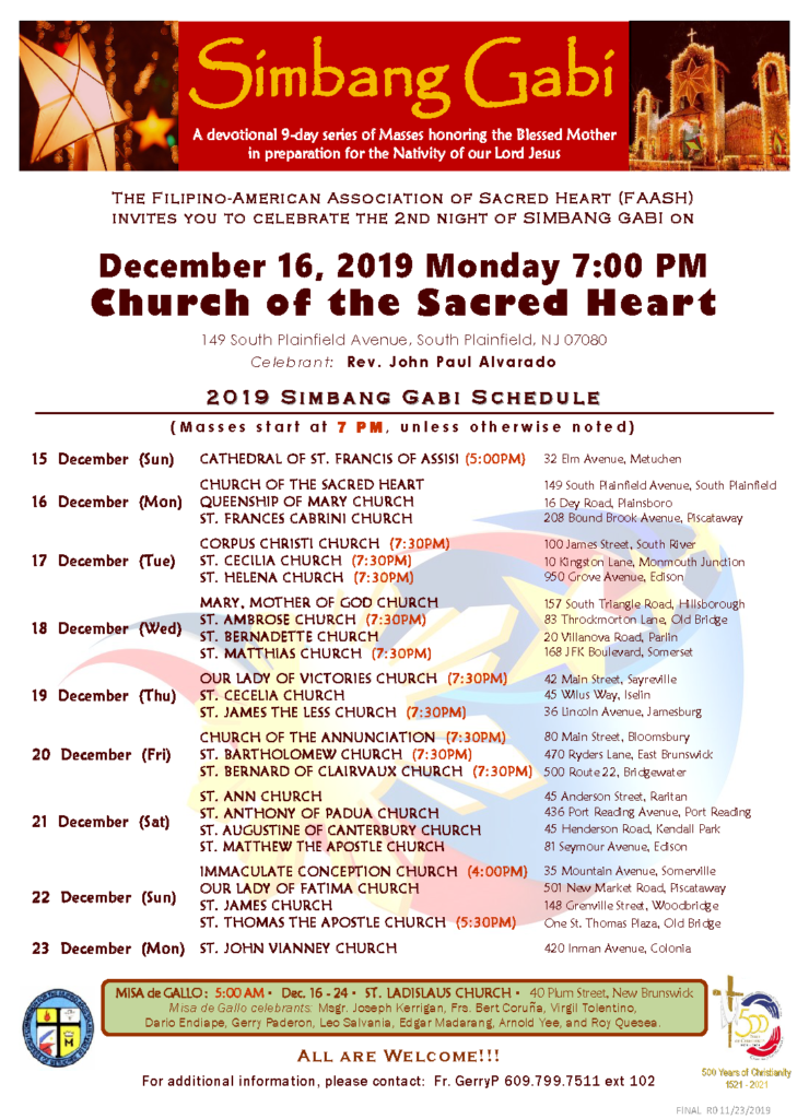 Simbang Gabi Church of the Sacred Heart